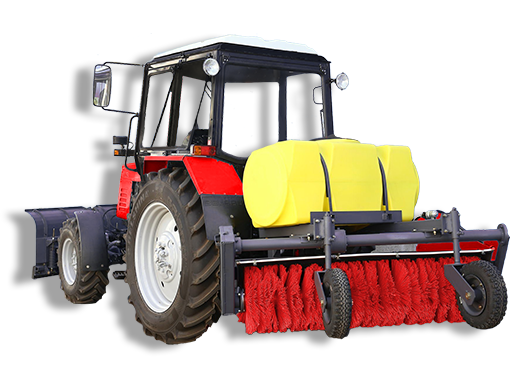 Трактор МТЗ с щёткой #1