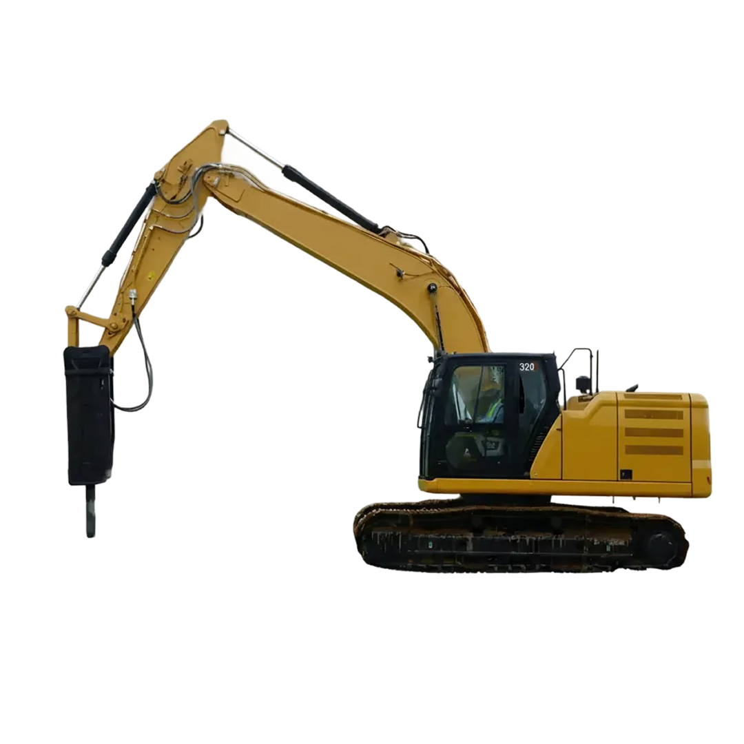 Полноповоротный гусеничный экскаватор 320/370 с гидромолотом #1