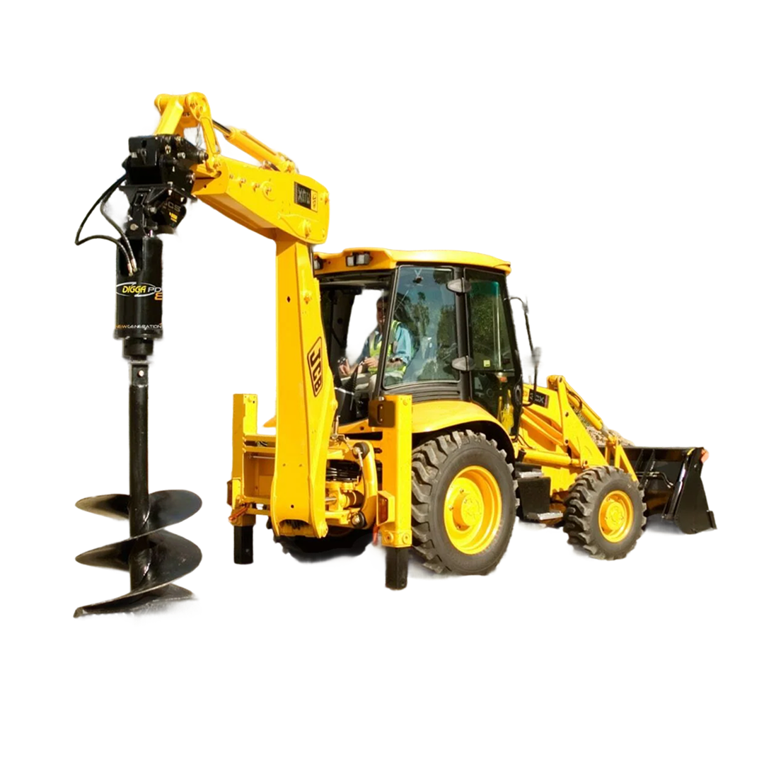 Экскаватор‑погрузчик с ямобуром #1